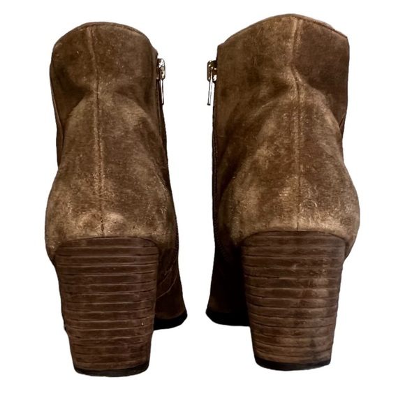 J. Jill Brown Suede Ankle Booties Block Tacked Heel Size 10 - Picture 4 of 11